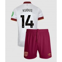 Camiseta West Ham United Mohammed Kudus #14 Tercera Equipación Replica 2024-25 para niños mangas cortas (+ Pantalones cortos)